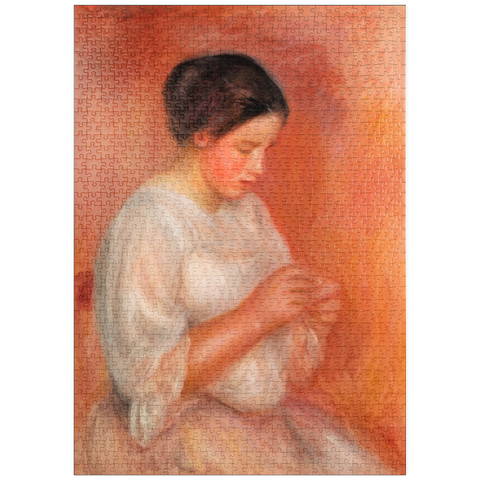 puzzleplate Woman Sewing (1908) by Pierre-Auguste Renoir 1000 Puzzle