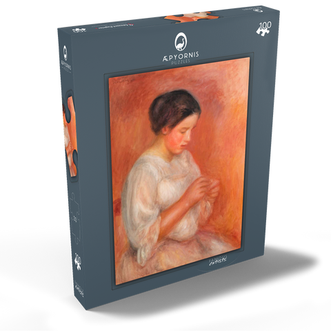 Woman Sewing (1908) by Pierre-Auguste Renoir 100 Puzzle Schachtel Ansicht2