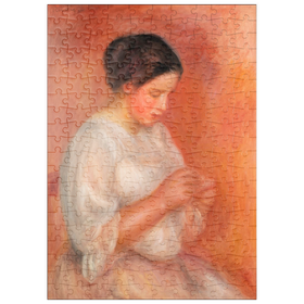 Darstellung des Puzzle-Motivs Woman Sewing (1908) by Pierre-Auguste Renoir – Puzzleteile: 200