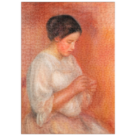 Darstellung des Puzzle-Motivs Woman Sewing (1908) by Pierre-Auguste Renoir – Puzzleteile: 500