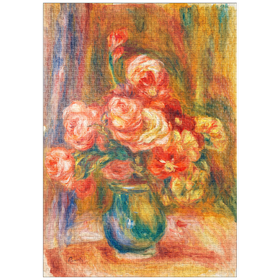 Darstellung des Puzzle-Motivs Vase of Roses (c. 1890-1900) by Pierre-Auguste Renoir – Puzzleteile: 1000