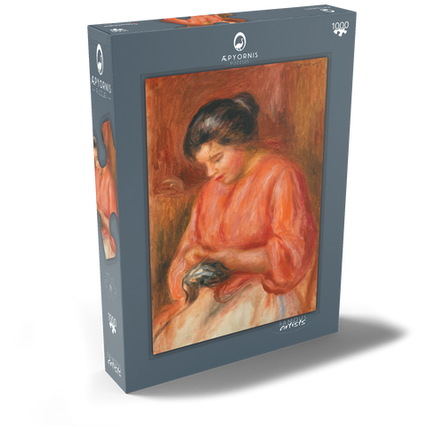 Girl Darning (Femme reprisant) (1909) by Pierre-Auguste Renoir 1000 Puzzle Schachtel Ansicht2