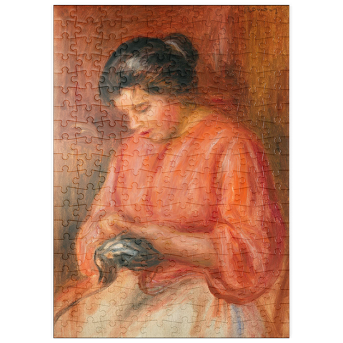 puzzleplate Girl Darning (Femme reprisant) (1909) by Pierre-Auguste Renoir 200 Puzzle