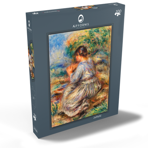 Girl Seated in a Landscape (Jeune fille assise dans un jardin) (1914) by Pierre-Auguste Renoir 100 Puzzle Schachtel Ansicht2