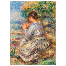 Darstellung des Puzzle Motivs Girl Seated in a Landscape (1914) by Pierre-Auguste Renoir - Puzzleteile: 500