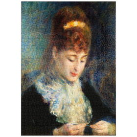 Darstellung des Puzzle-Motivs Woman Crocheting (Femme faisant du crochet) (1877) by Pierre-Auguste Renoir – Puzzleteile: 1000