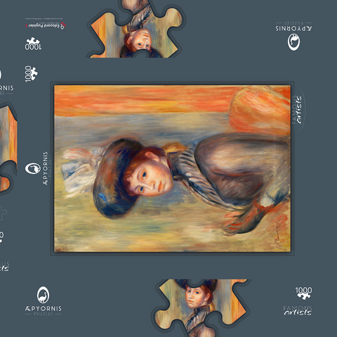 Girl in Gray-Blue (1889) by Pierre-Auguste Renoir 1000 Puzzle Schachtel 3D Modell