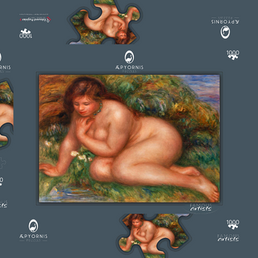 Bather Gazing at Herself in the Water (Baigneuse se mirant dans l'eau) (1910) by Pierre-Auguste Renoir 1000 Puzzle Schachtel 3D Modell
