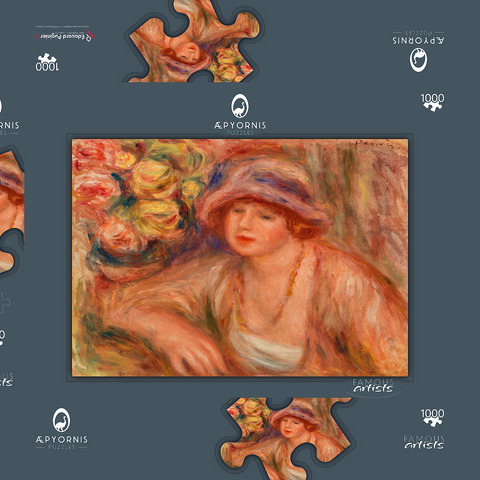 Woman Leaning (Femme accoudée) (1918) by Pierre-Auguste Renoir 1000 Puzzle Schachtel 3D Modell