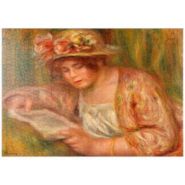 puzzleplate Andrée in a Hat, Reading (Andrée en chapeau, lisant) (1918) by Pierre-Auguste Renoir 1000 Puzzle