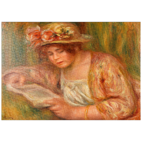 puzzleplate Andrée in a Hat, Reading (Andrée en chapeau, lisant) (1918) by Pierre-Auguste Renoir 1000 Puzzle