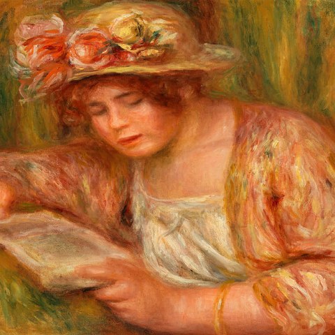 Andrée in a Hat, Reading (Andrée en chapeau, lisant) (1918) by Pierre-Auguste Renoir 100 Puzzle 3D Modell