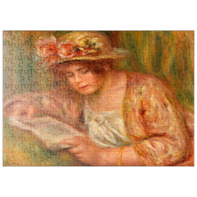 Darstellung des Puzzle-Motivs Andrée in a Hat, Reading (1918) by Pierre-Auguste Renoir – Puzzleteile: 200