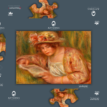 Andrée in a Hat, Reading (Andrée en chapeau, lisant) (1918) by Pierre-Auguste Renoir 500 Puzzle Schachtel 3D Modell