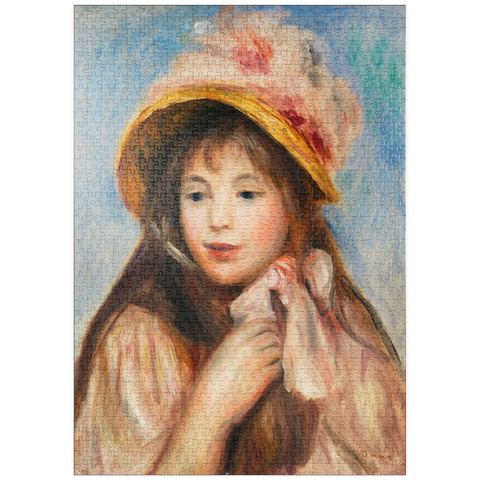 puzzleplate Girl with Pink Bonnet (Jeune fille au chapeau rose) (1894) by Pierre-Auguste Renoir 1000 Puzzle