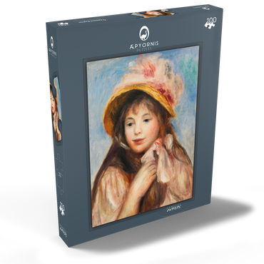 Girl with Pink Bonnet (Jeune fille au chapeau rose) (1894) by Pierre-Auguste Renoir 100 Puzzle Schachtel Ansicht2