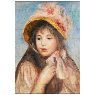 puzzleplate Girl with Pink Bonnet (Jeune fille au chapeau rose) (1894) by Pierre-Auguste Renoir 100 Puzzle