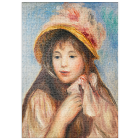Darstellung des Puzzle Motivs Girl with Pink Bonnet (1894) by Pierre-Auguste Renoir - Puzzleteile: 500