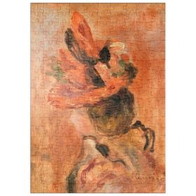 Darstellung des Puzzle-Motivs Woman's Head with Red Hat (1890) by Pierre-Auguste Renoir – Puzzleteile: 200