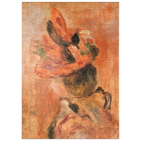 Darstellung des Puzzle-Motivs Woman's Head with Red Hat (1890) by Pierre-Auguste Renoir – Puzzleteile: 500