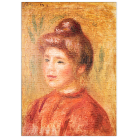 Darstellung des Puzzle-Motivs Bust of Woman in Red (1905-1908) by Pierre-Auguste Renoir – Puzzleteile: 200