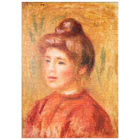 Darstellung des Puzzle-Motivs Bust of Woman in Red (1905-1908) by Pierre-Auguste Renoir – Puzzleteile: 500