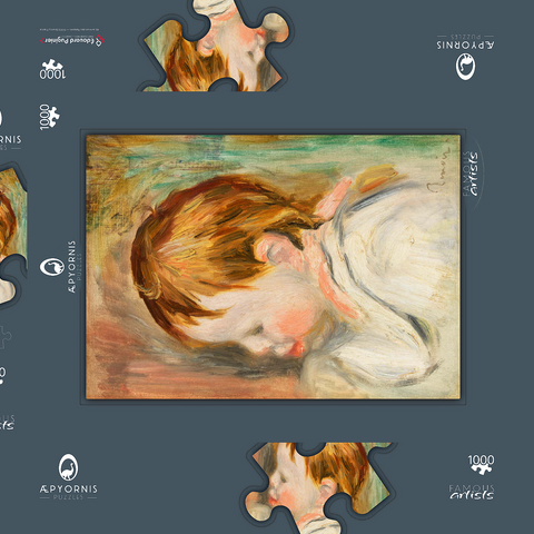 Baby's Head (Tête d'enfant, profil à gauche) (1895) by Pierre-Auguste Renoir 1000 Puzzle Schachtel 3D Modell