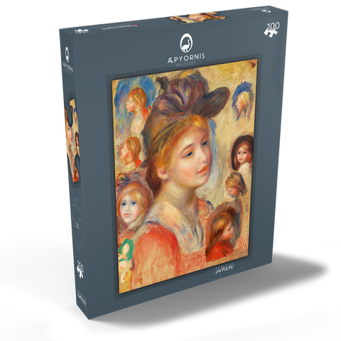 Study of Girls' Heads (Étude de têtes de jeunes filles) (1893) by Pierre-Auguste Renoir 100 Puzzle Schachtel Ansicht2