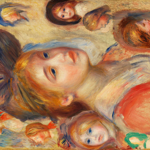 Study of Girls' Heads (Étude de têtes de jeunes filles) (1893) by Pierre-Auguste Renoir 100 Puzzle 3D Modell