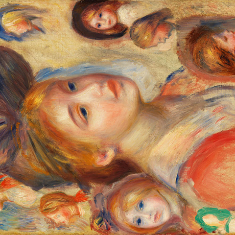 Study of Girls' Heads (Étude de têtes de jeunes filles) (1893) by Pierre-Auguste Renoir 500 Puzzle 3D Modell
