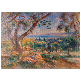 Darstellung des Puzzle-Motivs Landscape with Figures, near Cagnes (1910) by Pierre-Auguste Renoir – Puzzleteile: 1000