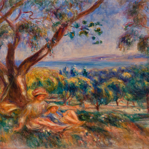 Landscape with Figures, near Cagnes (Paysage avec figures, environs de Cagnes) (1910) by Pierre-Auguste Renoir 1000 Puzzle 3D Modell