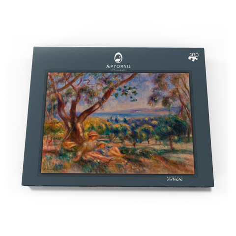 Landscape with Figures, near Cagnes (Paysage avec figures, environs de Cagnes) (1910) by Pierre-Auguste Renoir 100 Puzzle Schachtel Ansicht3