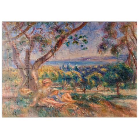 puzzleplate Landscape with Figures, near Cagnes (Paysage avec figures, environs de Cagnes) (1910) by Pierre-Auguste Renoir 100 Puzzle