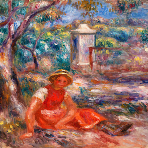 Girl at the Foot of a Tree (Fillette au pied d'un arbre) (1914) by Pierre-Auguste Renoir 1000 Puzzle 3D Modell