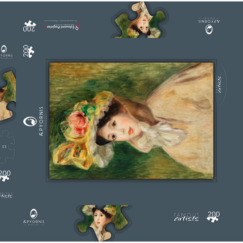 Woman with Capeline (Femme Ã la capeline) (early 1890s) by Pierre-Auguste Renoir 200 Puzzle Schachtel 3D Modell