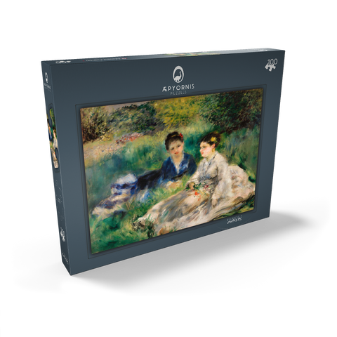 On the Grass (Jeunes femmes assises dans l'herbe) (1873) by Pierre-Auguste Renoir 100 Puzzle Schachtel Ansicht2
