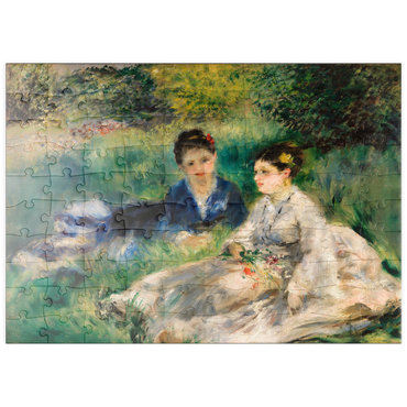 puzzleplate On the Grass (Jeunes femmes assises dans l'herbe) (1873) by Pierre-Auguste Renoir 100 Puzzle
