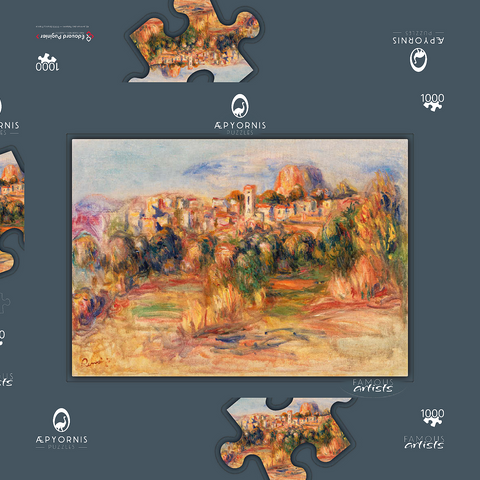 Landscape, La Gaude (Paysage, La Gaude) (1910) by Pierre-Auguste Renoir 1000 Puzzle Schachtel 3D Modell