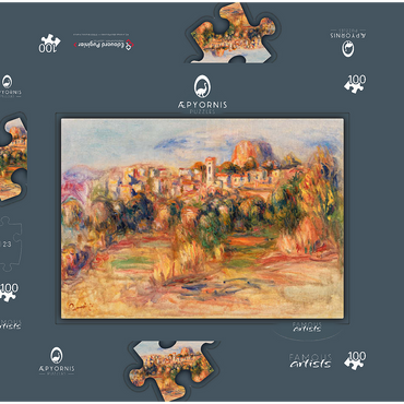 Landscape, La Gaude (Paysage, La Gaude) (1910) by Pierre-Auguste Renoir 100 Puzzle Schachtel 3D Modell