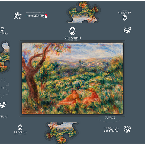 Landscape (Paysage) (1916) by Pierre-Auguste Renoir 200 Puzzle Schachtel 3D Modell