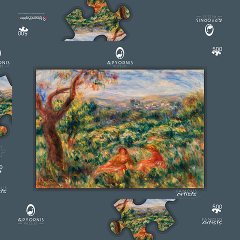 Landscape (Paysage) (1916) by Pierre-Auguste Renoir 500 Puzzle Schachtel 3D Modell