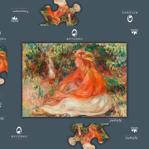 Seated Woman (Femme assise) (1910) by Pierre-Auguste Renoir 1000 Puzzle Schachtel 3D Modell