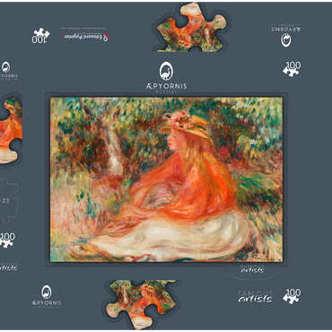 Seated Woman (Femme assise) (1910) by Pierre-Auguste Renoir 100 Puzzle Schachtel 3D Modell