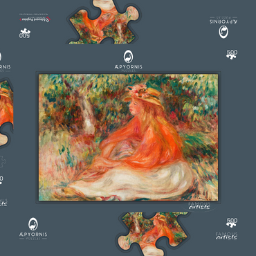 Seated Woman (Femme assise) (1910) by Pierre-Auguste Renoir 500 Puzzle Schachtel 3D Modell