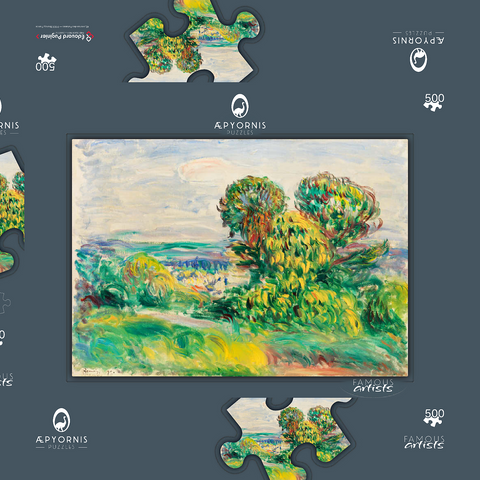 Landscape (1890) by Pierre-Auguste Renoir 500 Puzzle Schachtel 3D Modell