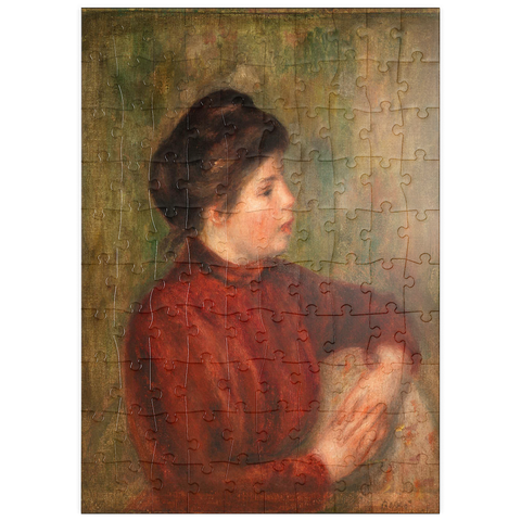 puzzleplate Woman Leaning on a Chair (Femme appuyée sur une chaise) (1891) by Pierre-Auguste Renoir 100 Puzzle