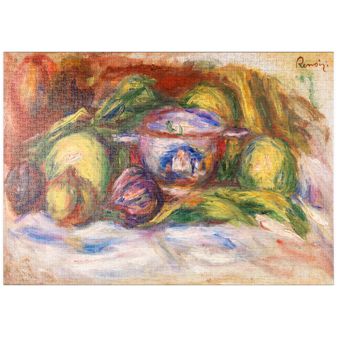 puzzleplate Bowl, Figs, and Apples (Écuelle, figues et pommes) (1916) by Pierre-Auguste Renoir 1000 Puzzle