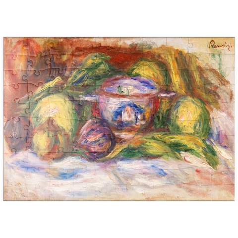 puzzleplate Bowl, Figs, and Apples (Écuelle, figues et pommes) (1916) by Pierre-Auguste Renoir 100 Puzzle