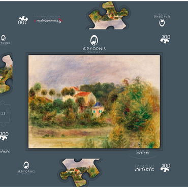 Houses in a Park (Maisons dans un parc) (1911) by Pierre-Auguste Renoir 100 Puzzle Schachtel 3D Modell